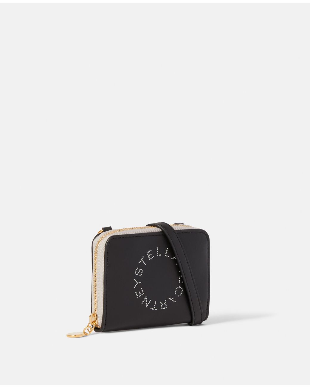 Stella McCartney White Logo Zip Strap Cardholder, One Size