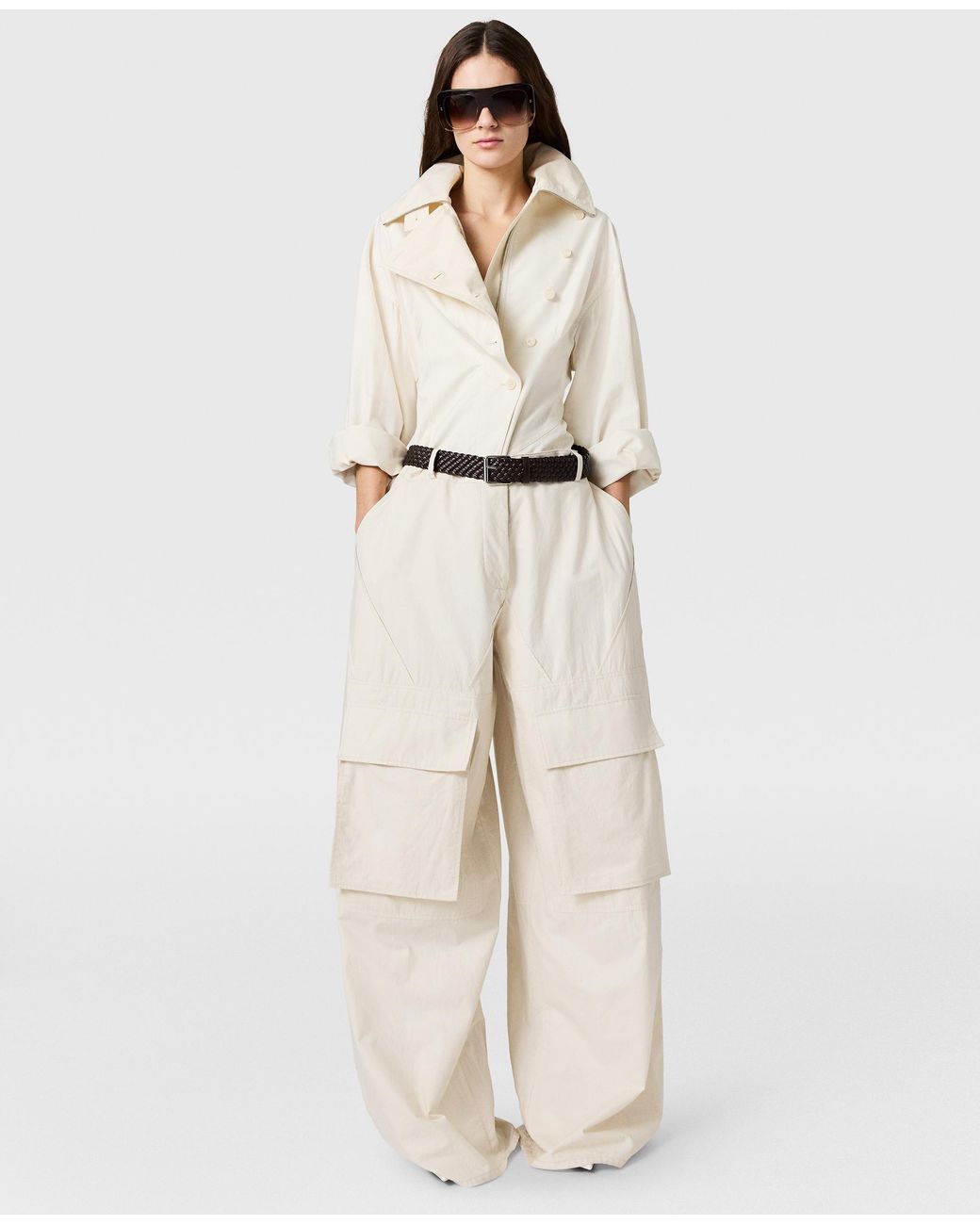 Stella McCartney Natural Washed Cotton Cargo Trousers