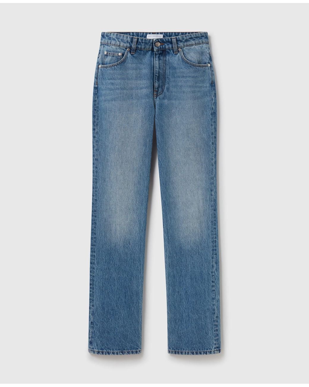 Stella McCartney Blue Faded Straight-leg Mid-rise Denim Jeans