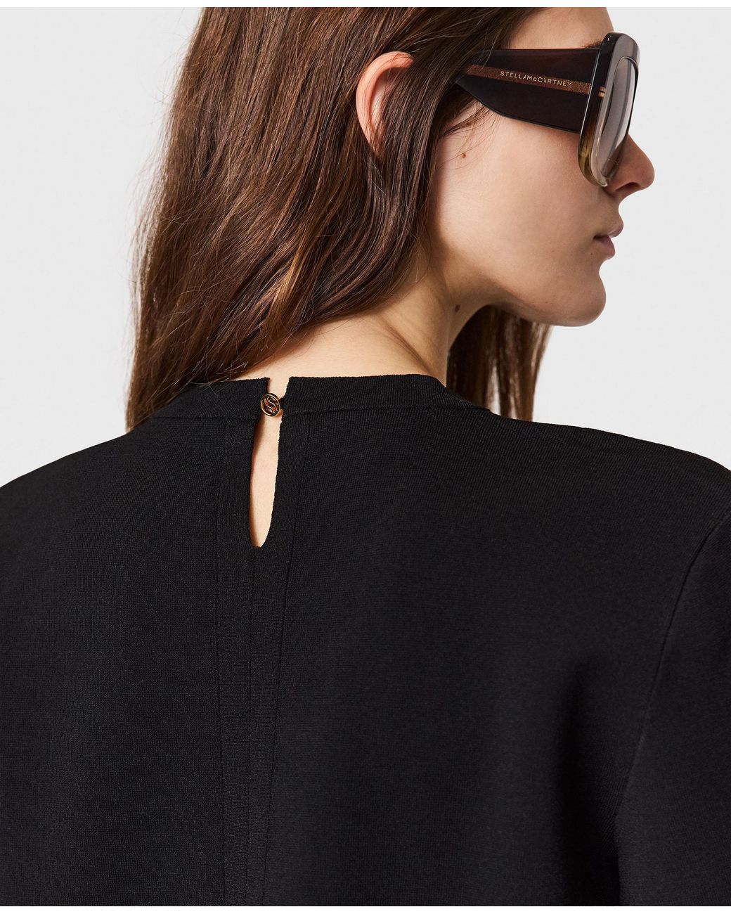 Stella McCartney Black Compact Knit Short-sleeve T-shirt
