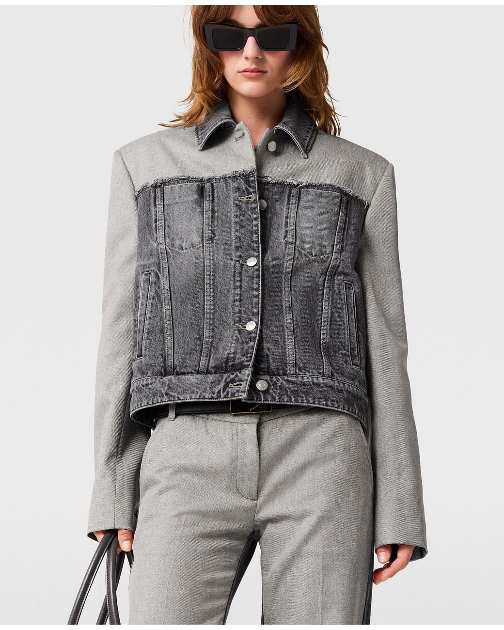 Stella McCartney Gray Stella Mccartney Colour-Block Denim Jacket