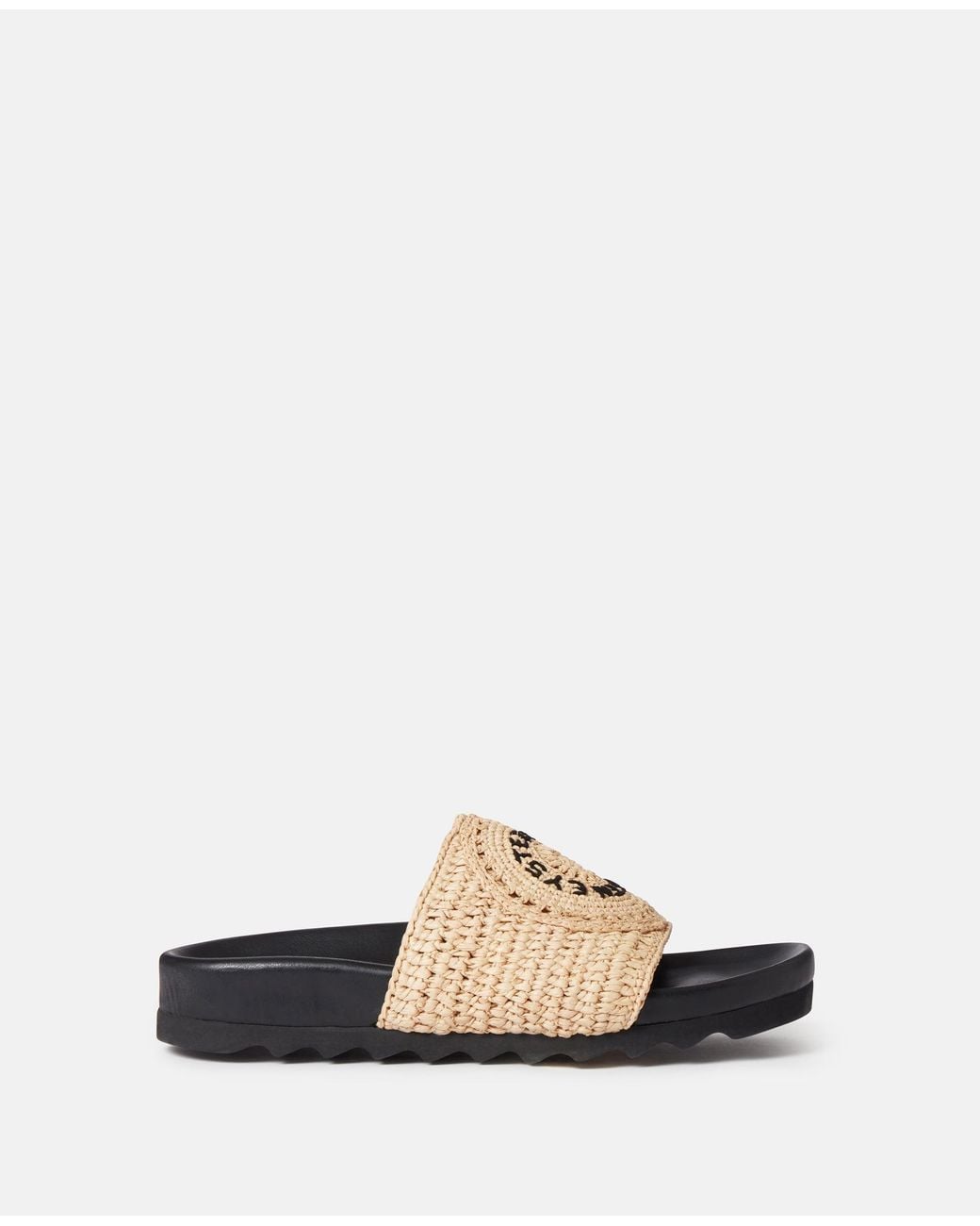 Stella McCartney White Elyse Raffia Logo Sandals