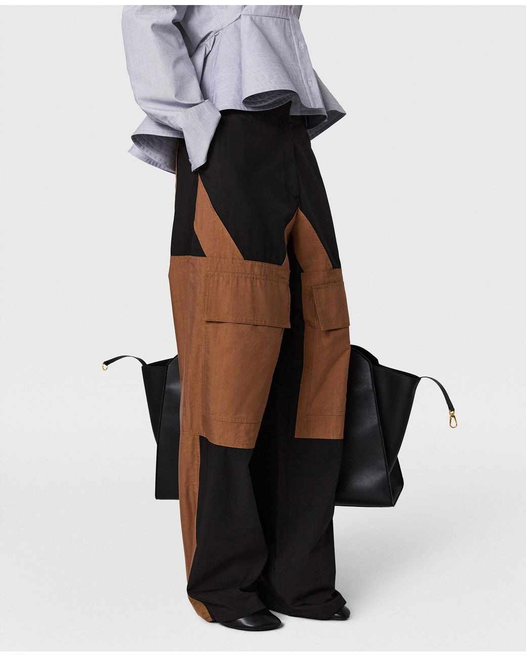 Stella McCartney Black Washed Cotton Cargo Trousers