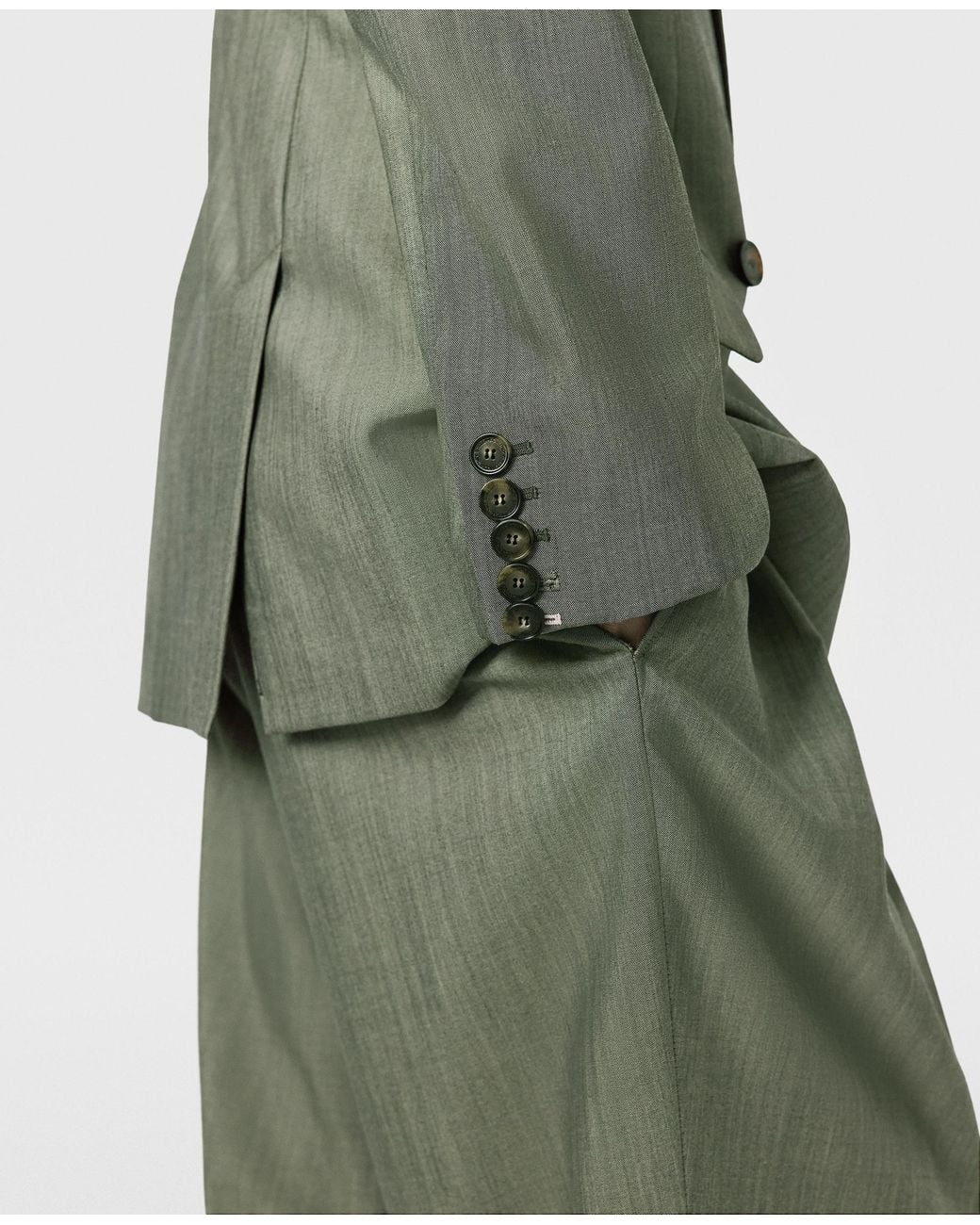 Stella McCartney Green Tropical Lightweight Straight Trousers