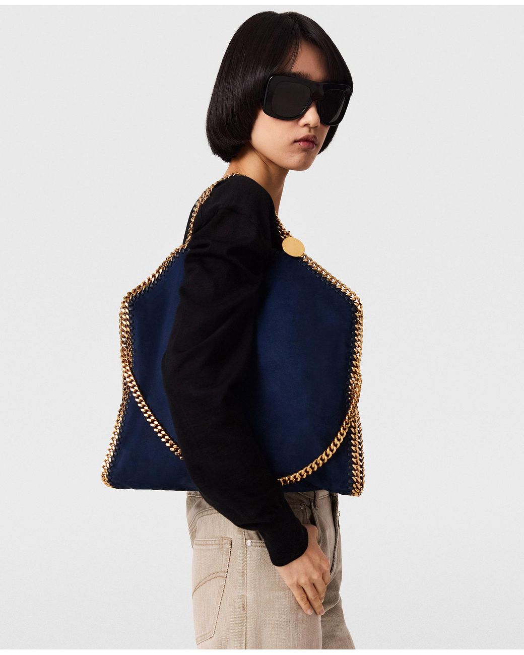 Stella McCartney Blue Falabella Fold-over Tote Bag