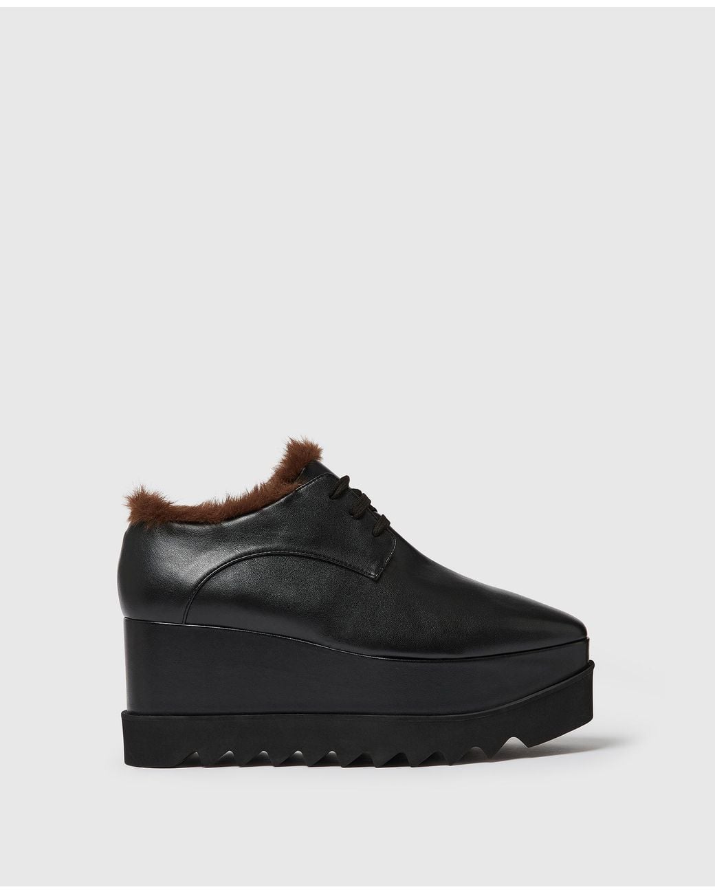 Stella McCartney Black Plush Elyse Platforms