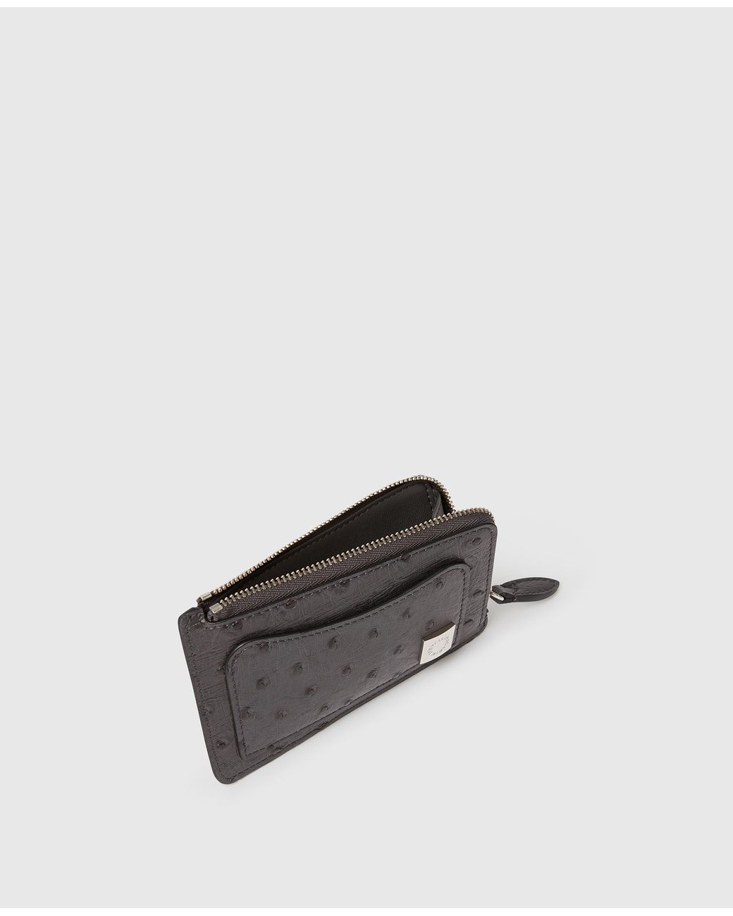 Stella McCartney White Ryder Ostrich Zip Cardholder