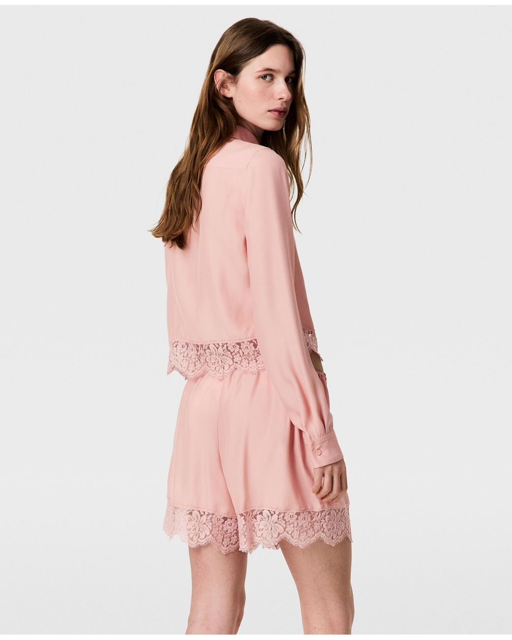 Stella McCartney Pink Lace-trimmed Shirt
