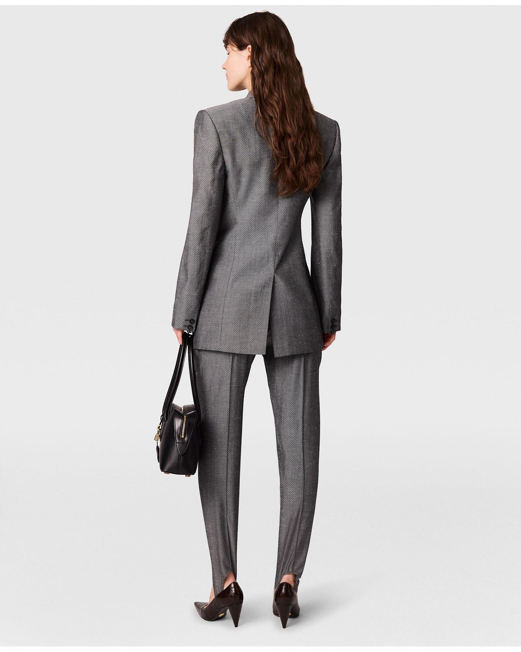 Stella McCartney Gray Double-Breasted Tailored Blazer