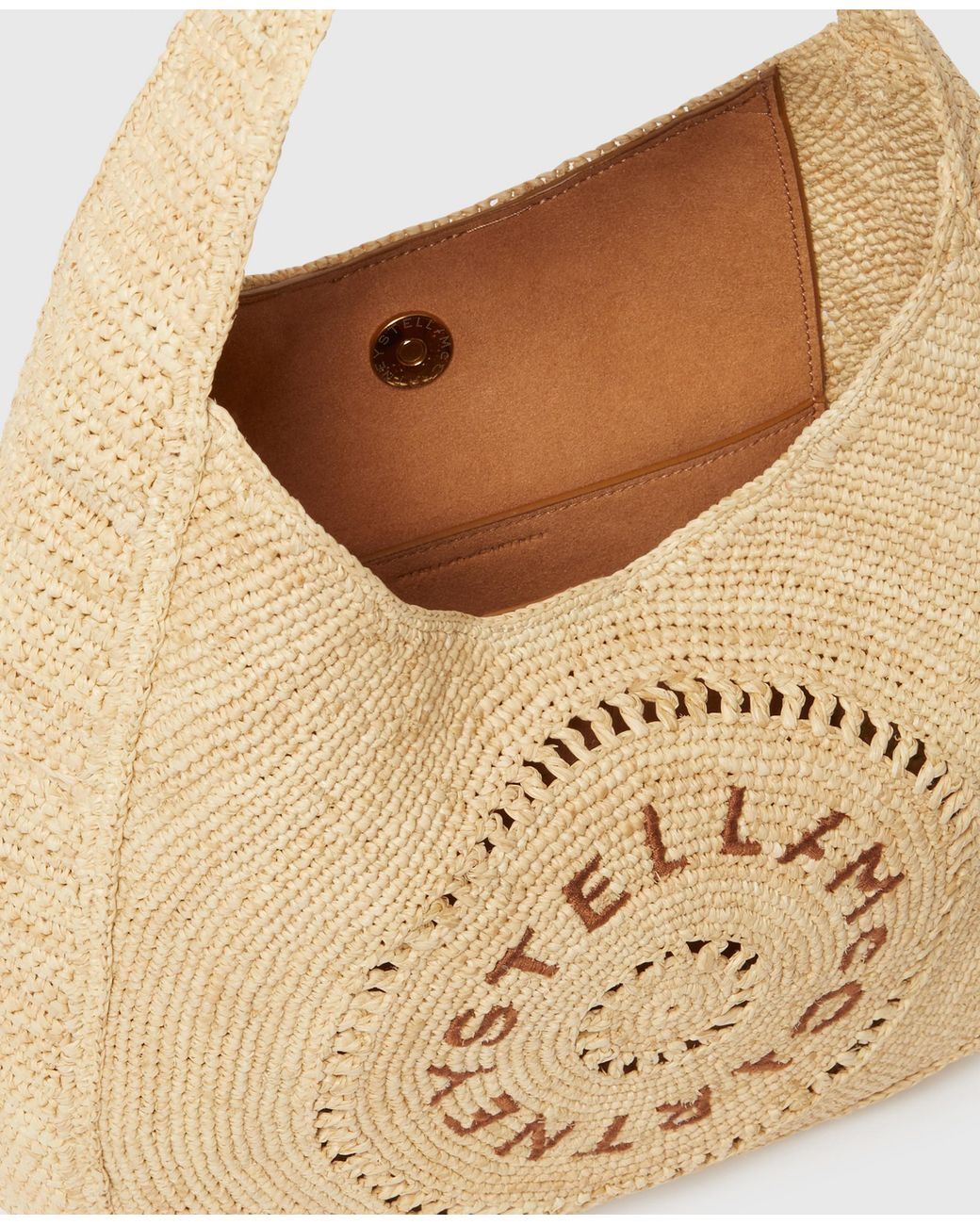 Stella McCartney Natural Logo Raffia Slouchy Large Tote Bag