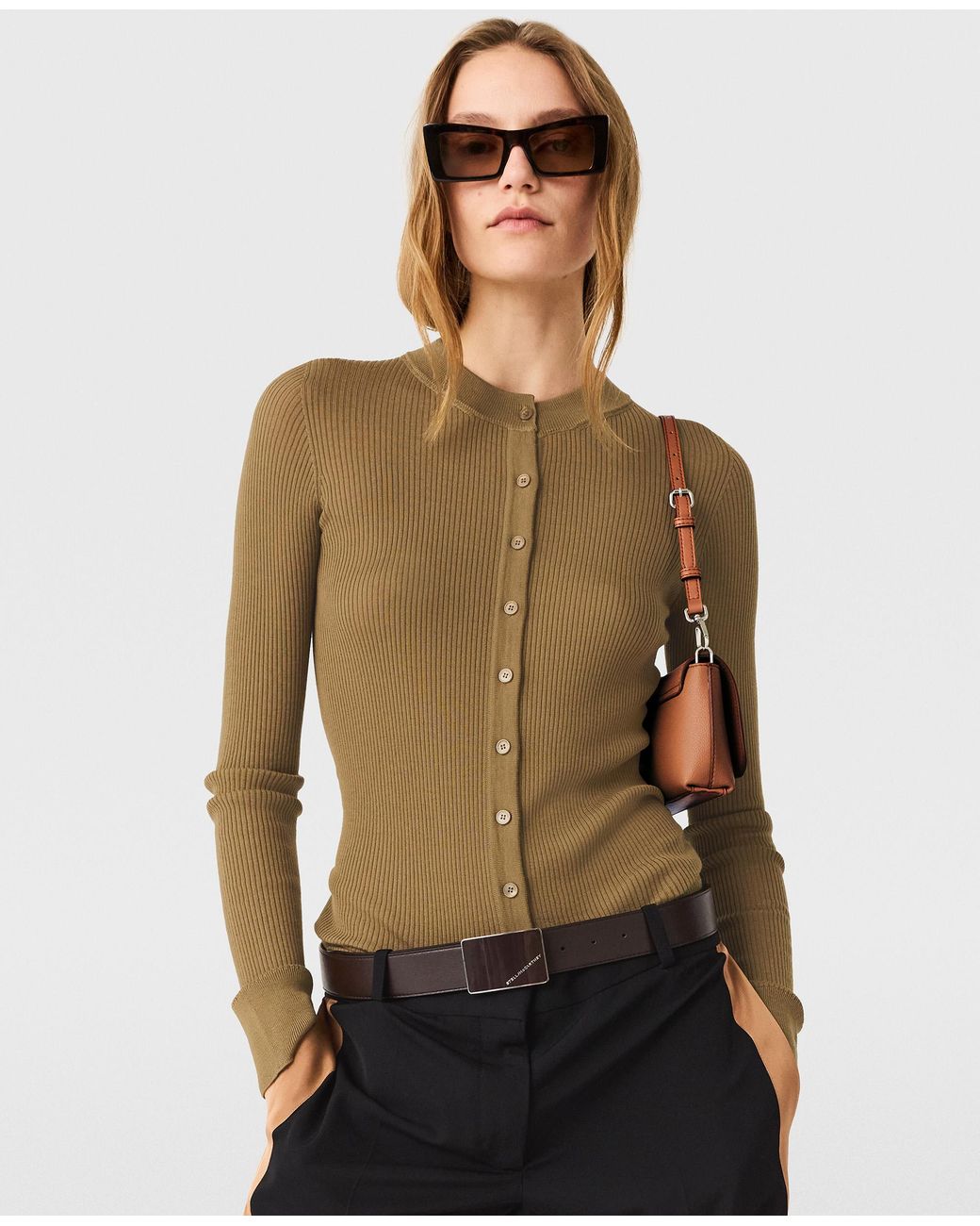 Stella McCartney Green Crewneck Light Knit Cardigan