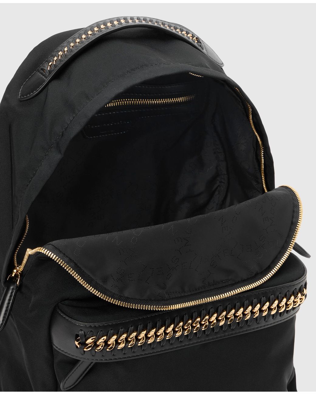 Stella McCartney Black Falabella Backpack, One Size