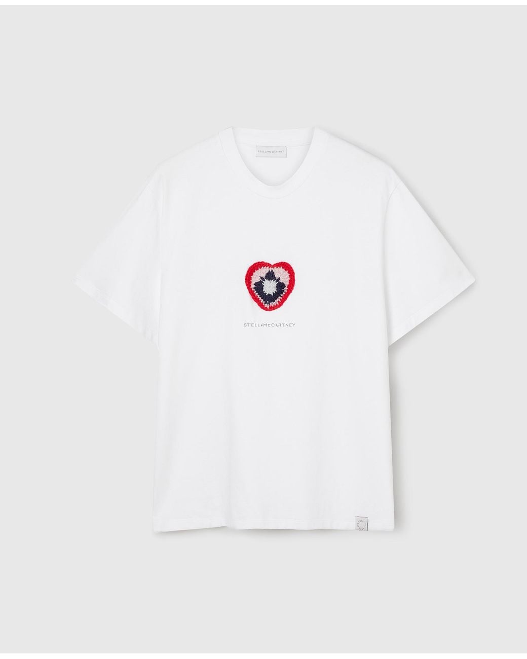 Stella McCartney White Crochet Heart T-shirt