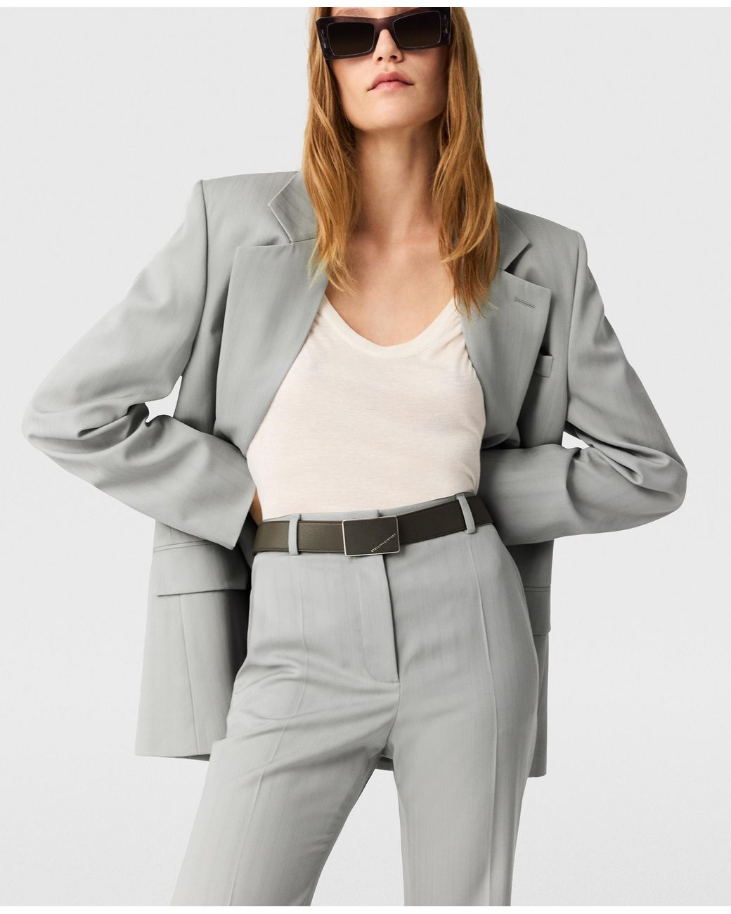 Stella McCartney White Mid-Rise Bootcut Trousers