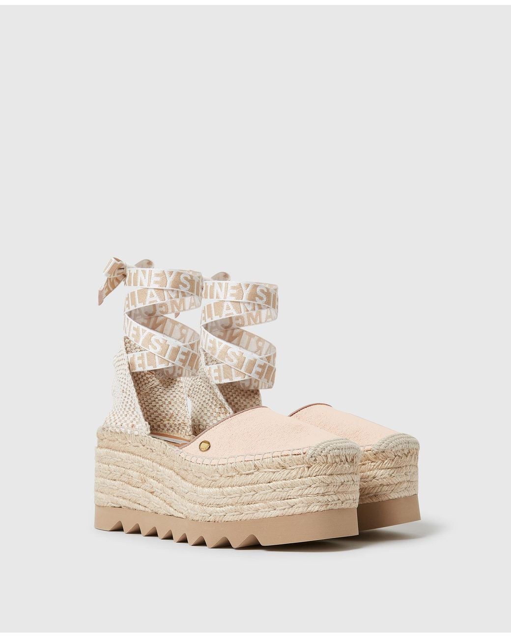 Stella McCartney Natural Gaia 85 Wedge Espadrilles