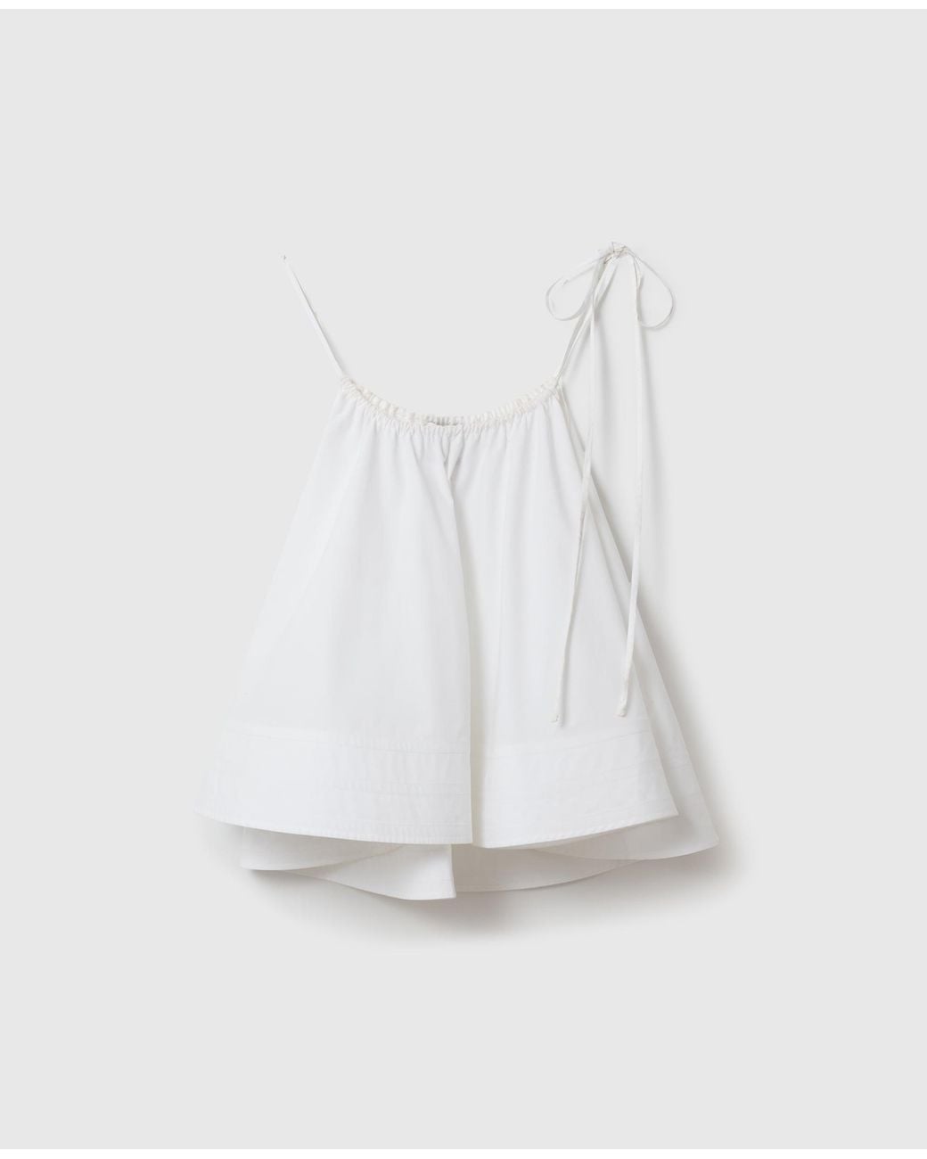 Stella McCartney White Poplin Sleeveless Frill Top
