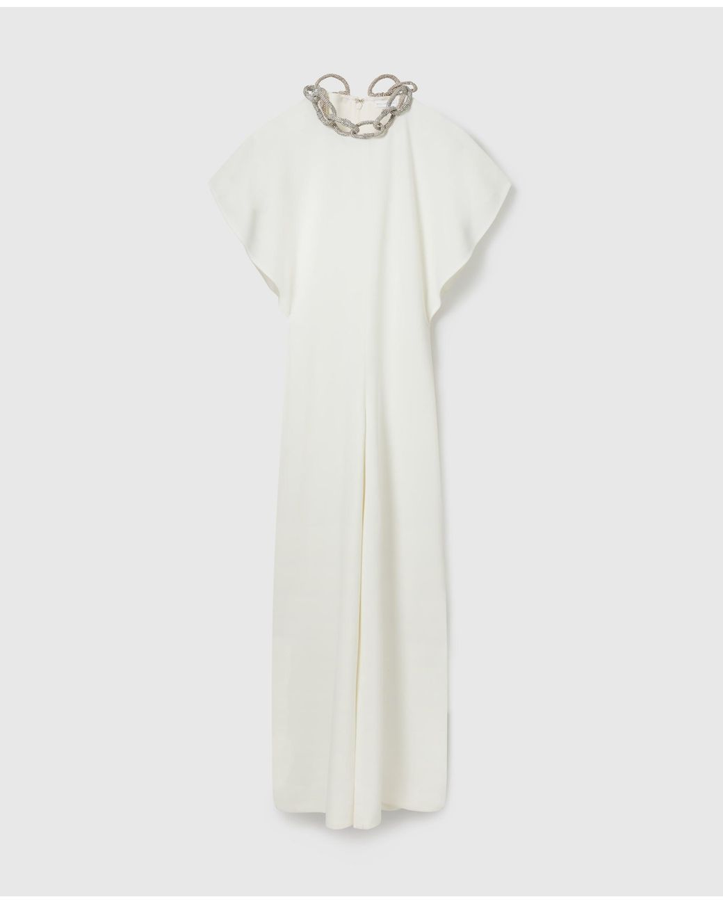 Stella McCartney White Lead-free Crystal Chain Cap-sleeve Jumpsuit