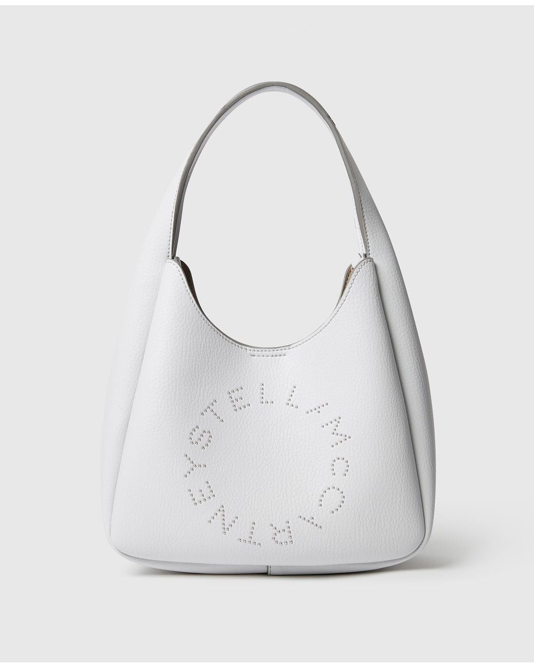 Stella McCartney White Logo Small Hobo Bag