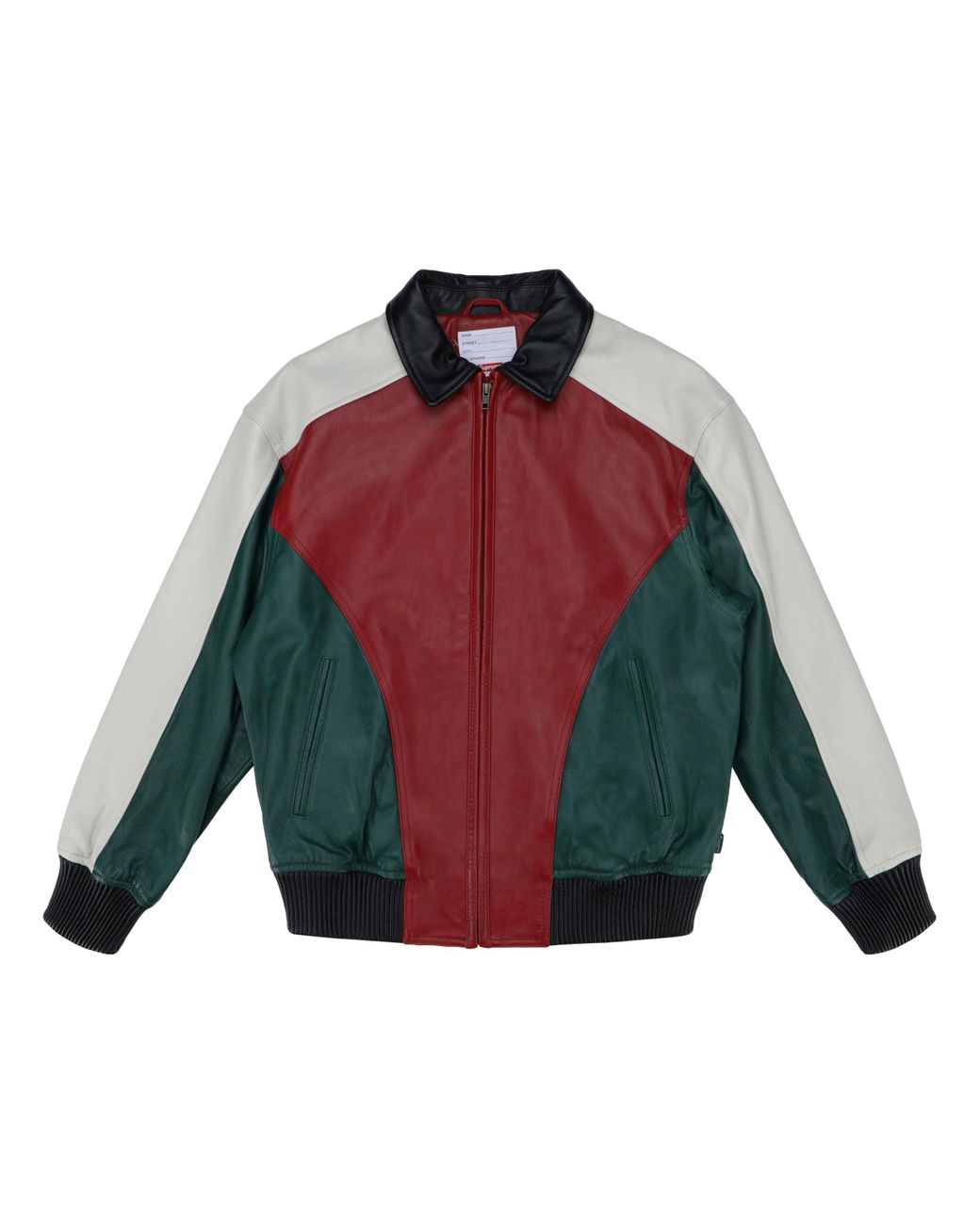 supreme studded arc logo leather jacket red
