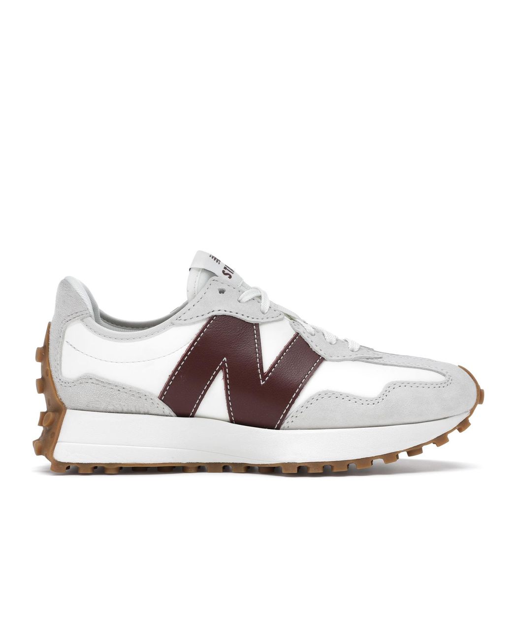 mens new balance burgundy 327 trainers