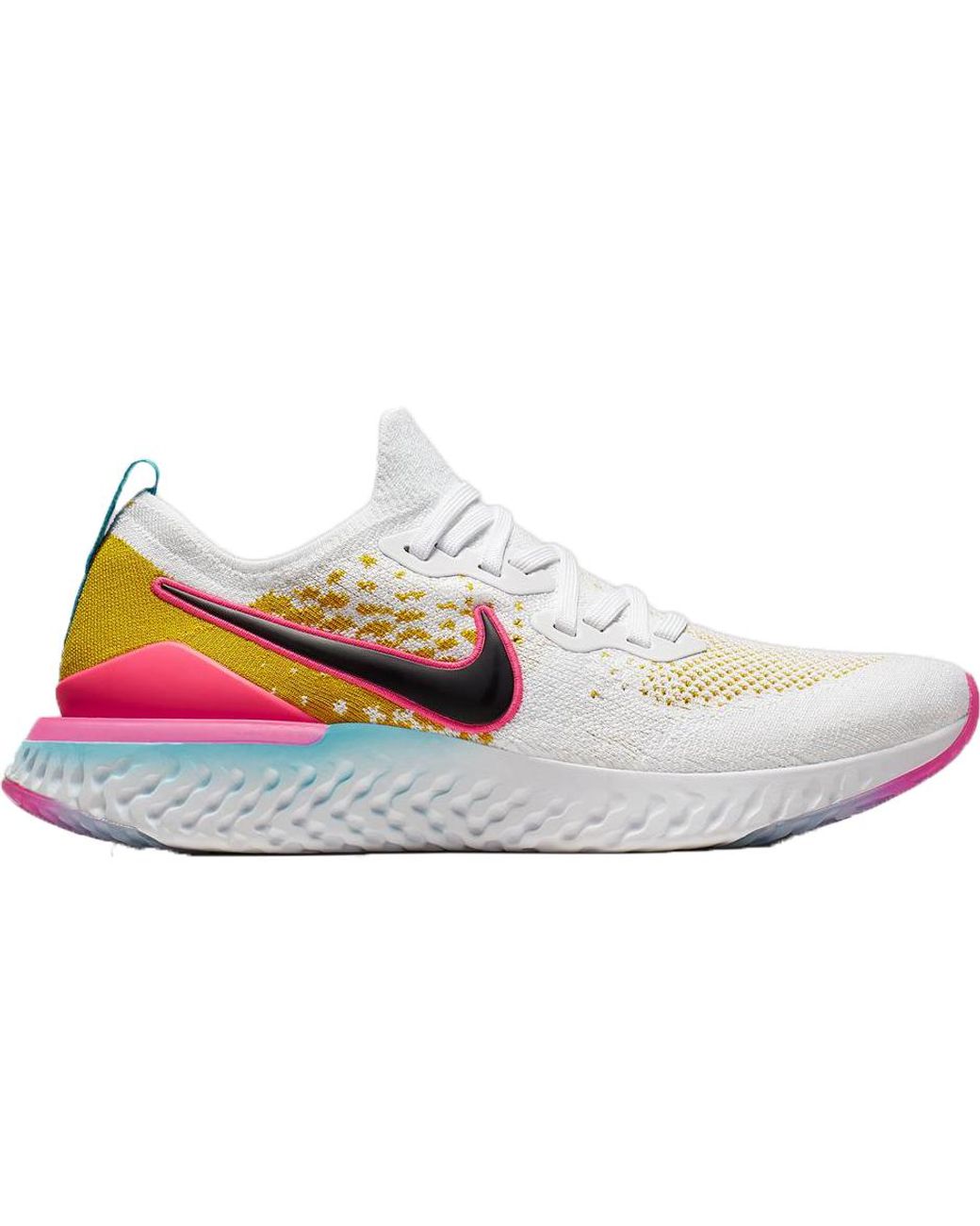 nike epic react flyknit white racer blue pink blast