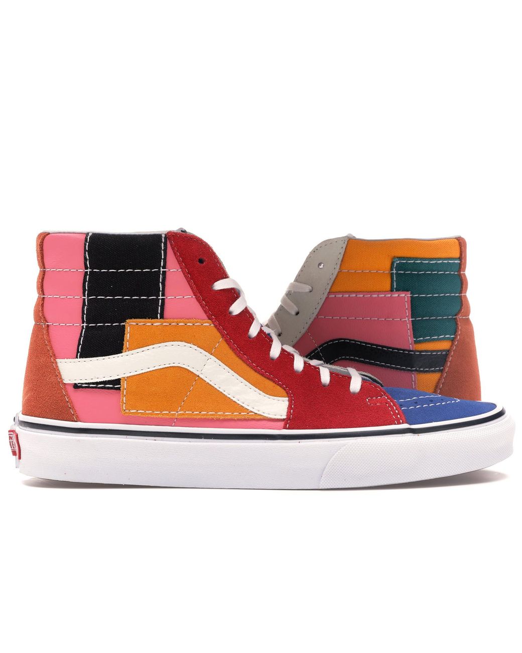 patchwork vans high tops
