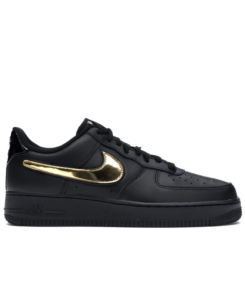 air force 1 black metallic gold removable swoosh pack