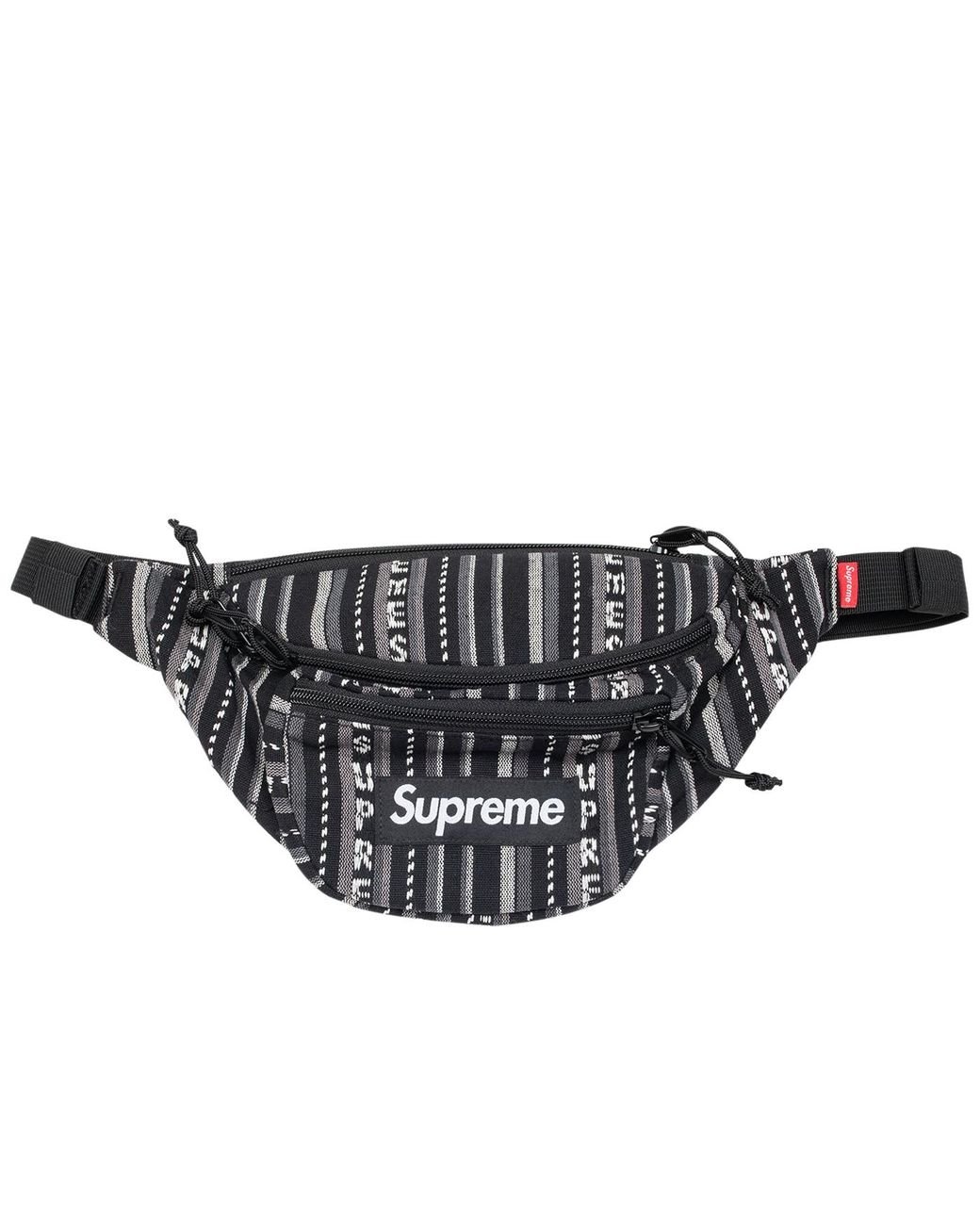 supreme woven striped waist bag