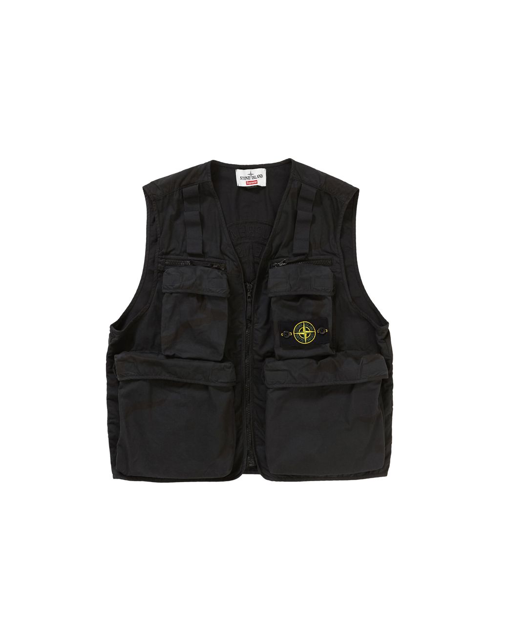 Supreme Stone Island Camo Cargo Vest In Black Camo Black For Men Lyst