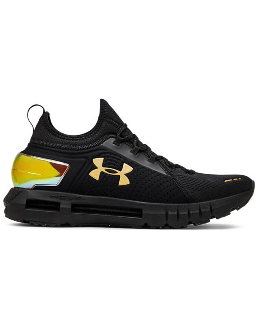 gold and black under armour shoes