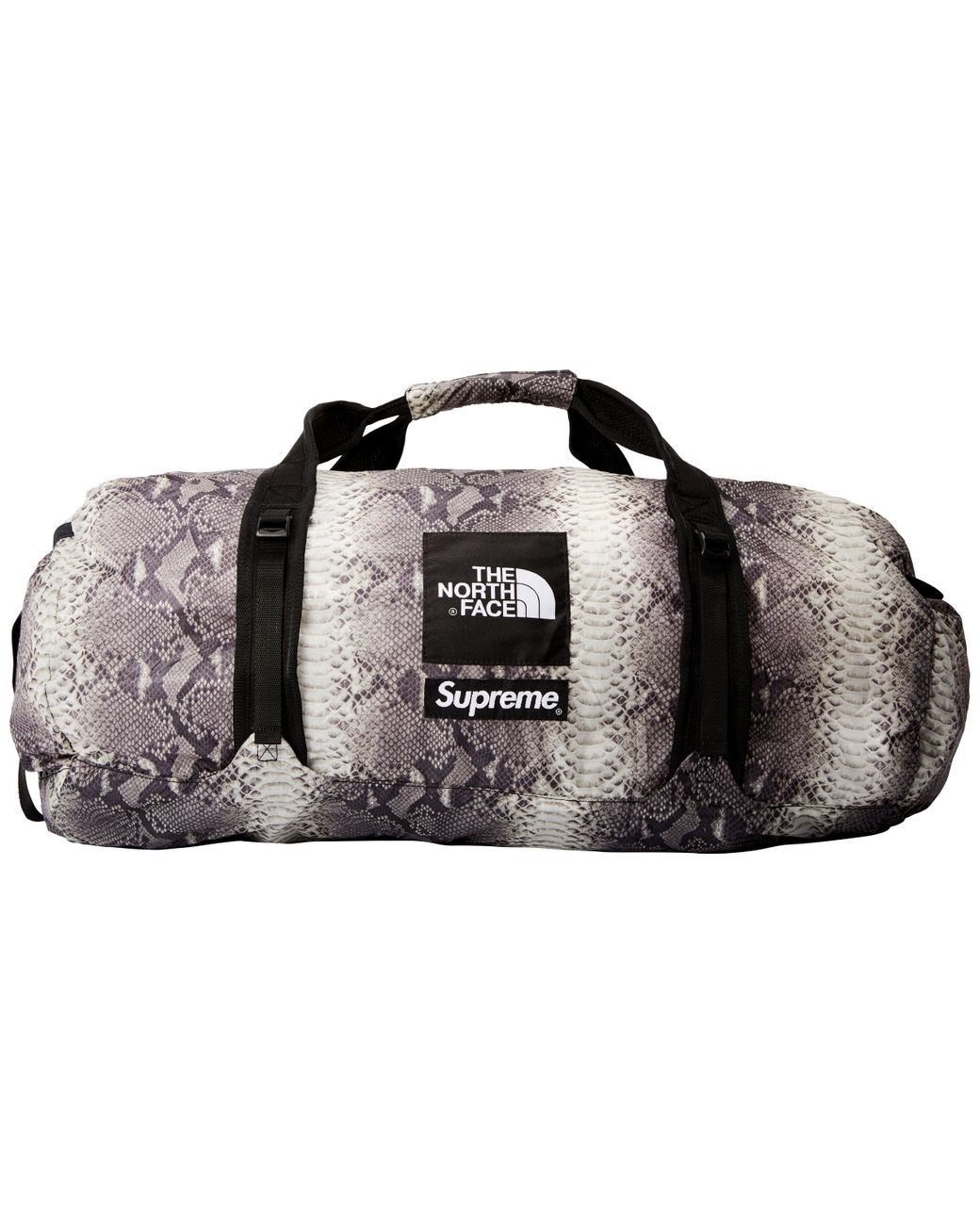 supreme the north face snakeskin flyweight duffle bag black
