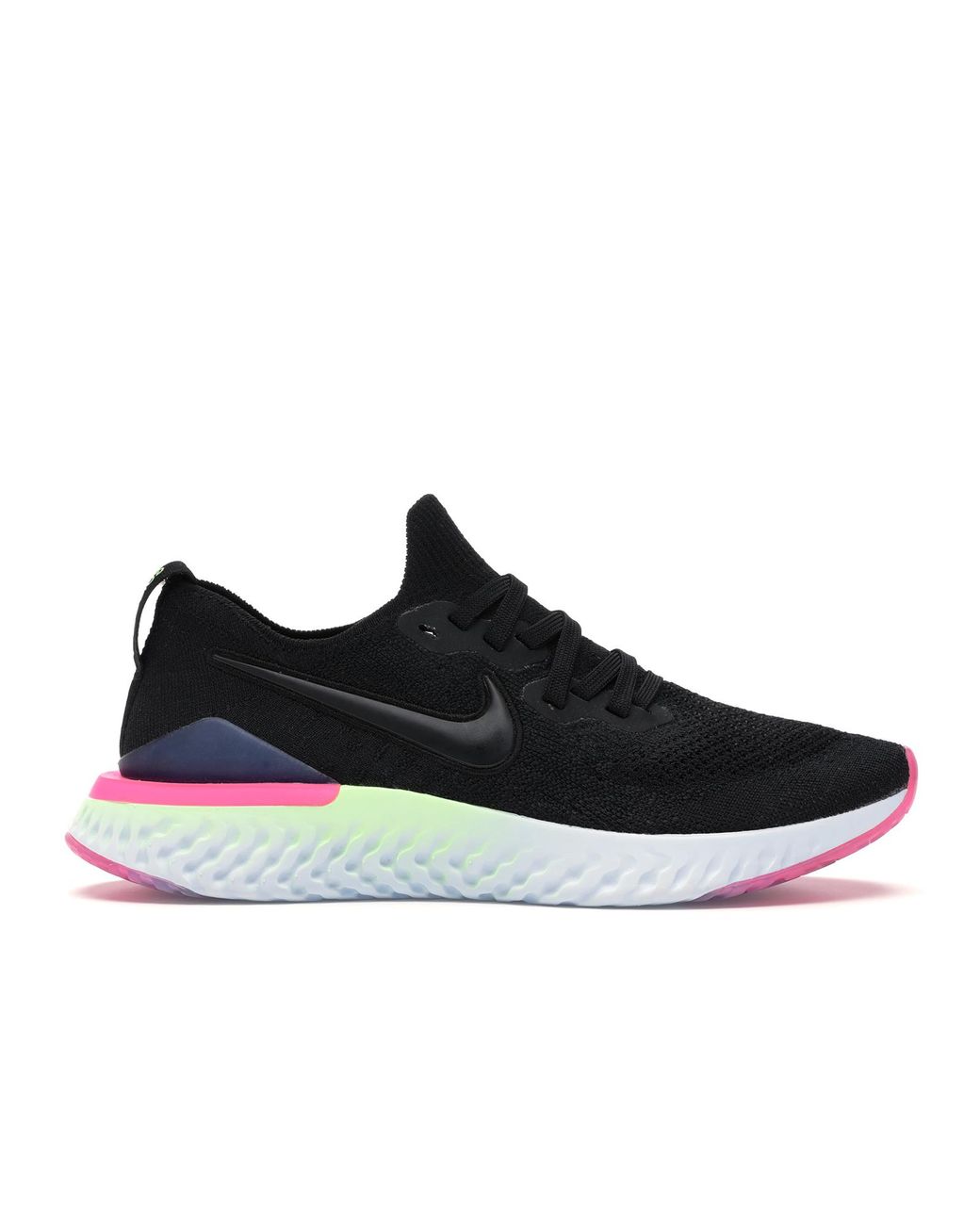 nike epic react flyknit 2 black sapphire hyper pink