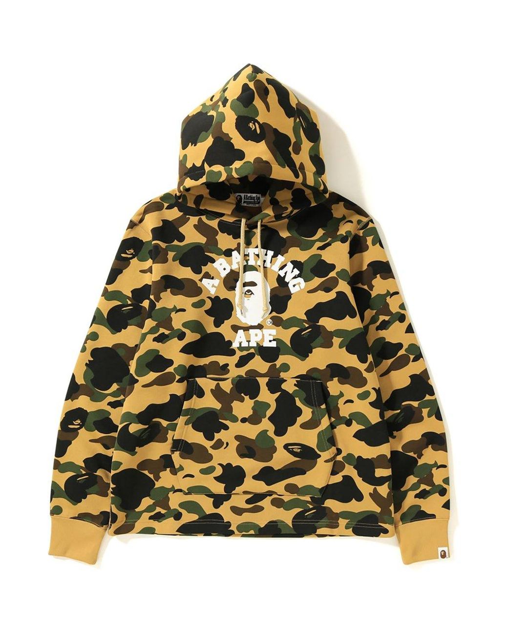 A Bathing Ape 1st Camo College Wide Pullover Hoodie in Yellow for Men ...