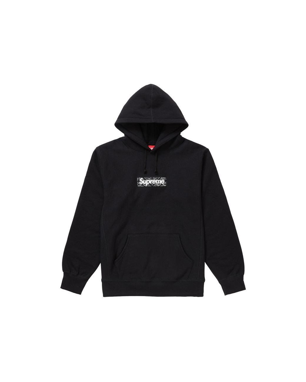 supreme black logo hoodie