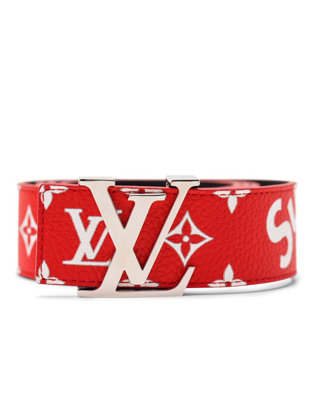 Louis vuitton x supreme initiales belt 40 mm monogram red stores Outlet