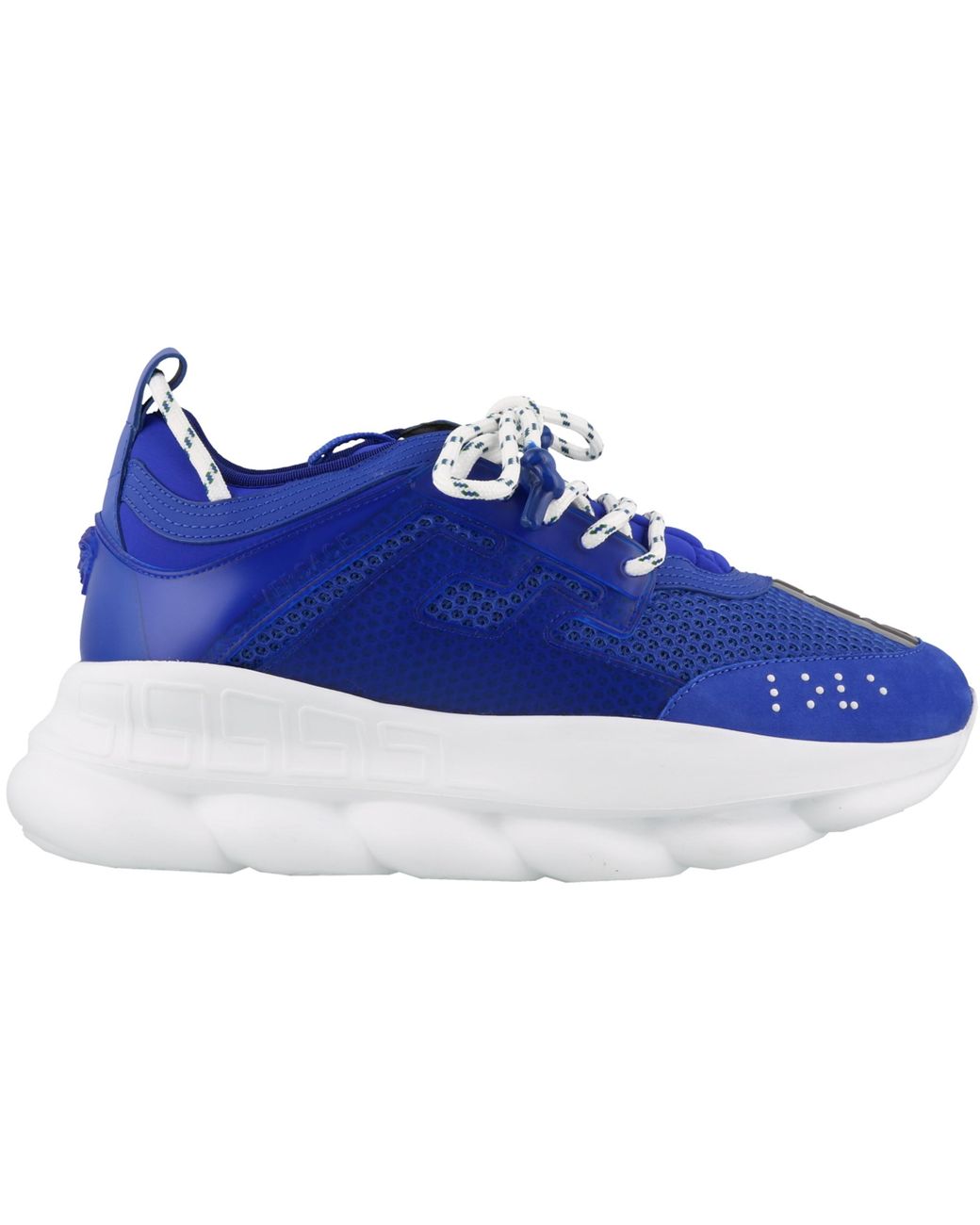 Versace Leather Chain Reaction Sneaker in Blue for Men - Save 21% - Lyst