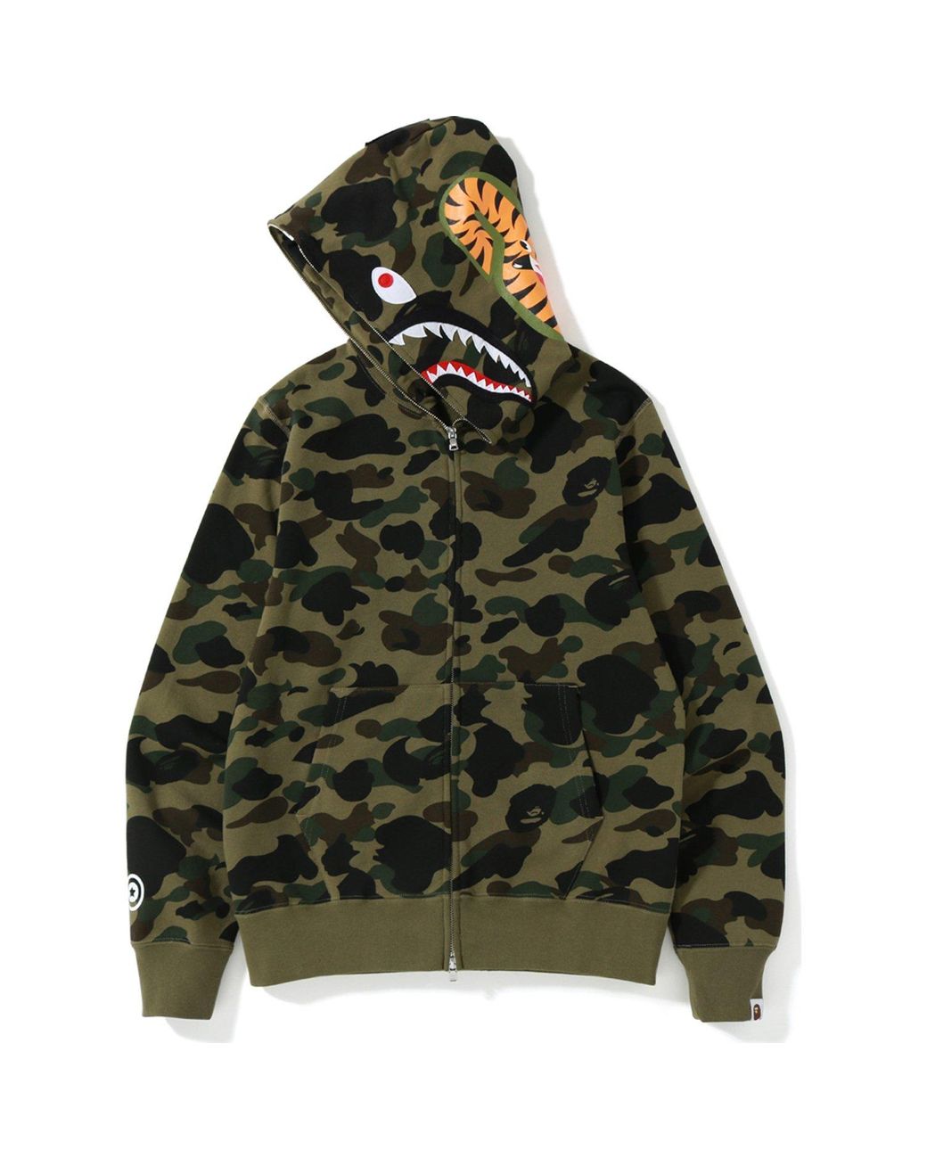 1st camo shark full zip hoodie mens