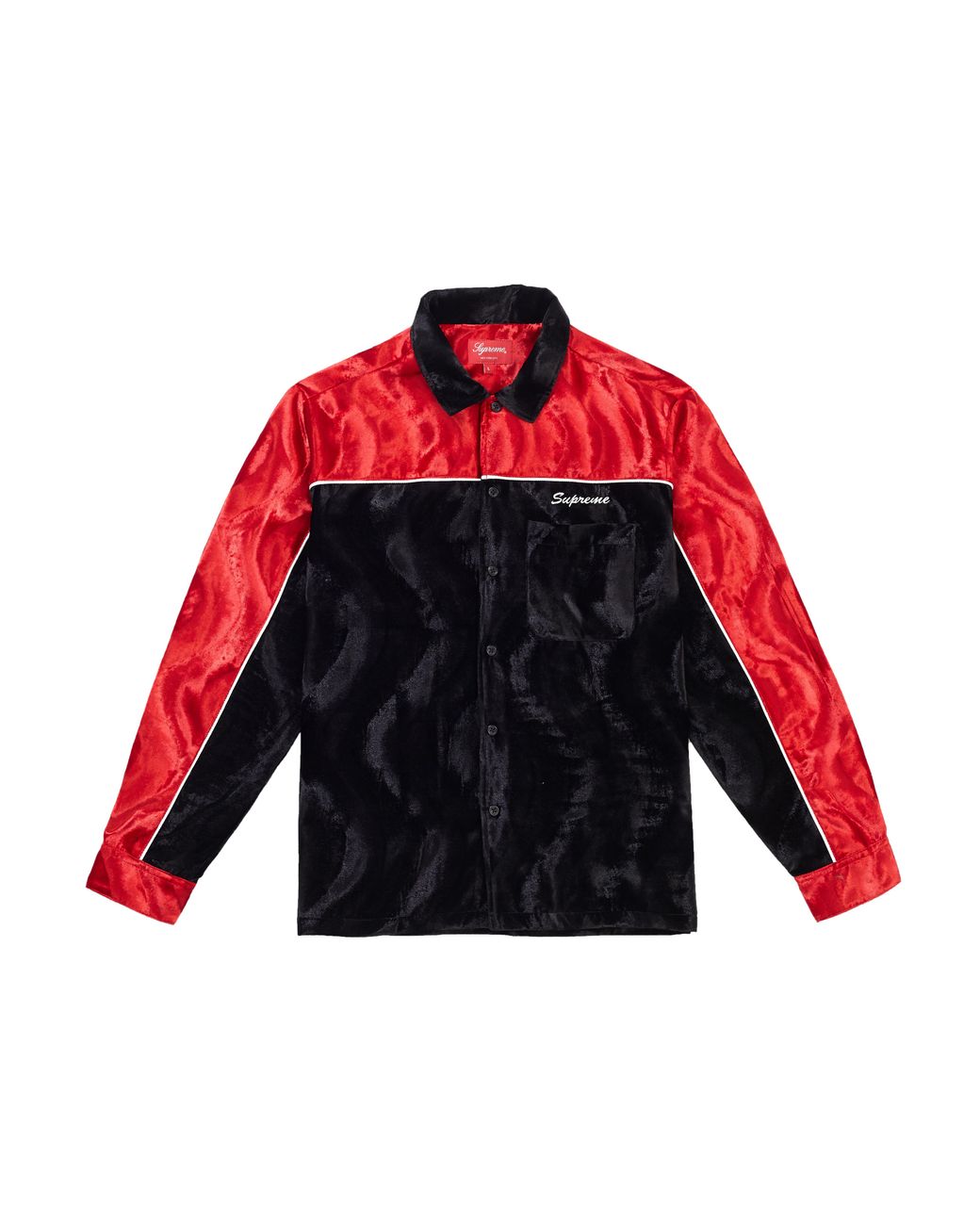 supreme velvet swirl work shirt