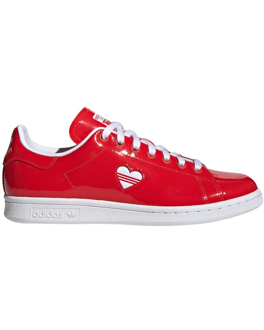red and white stan smiths womens