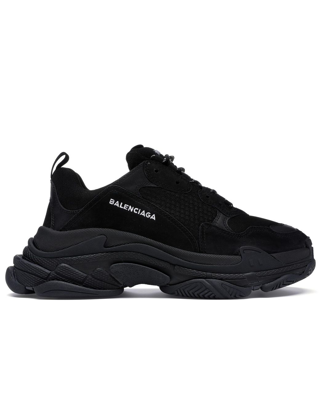 balenciaga triple s black non distressed