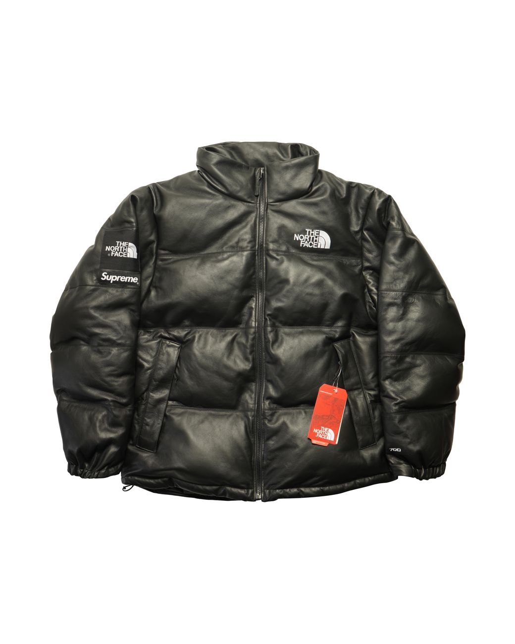 Supreme The North Face Leather Nuptse Jacket in Black for Men - Lyst