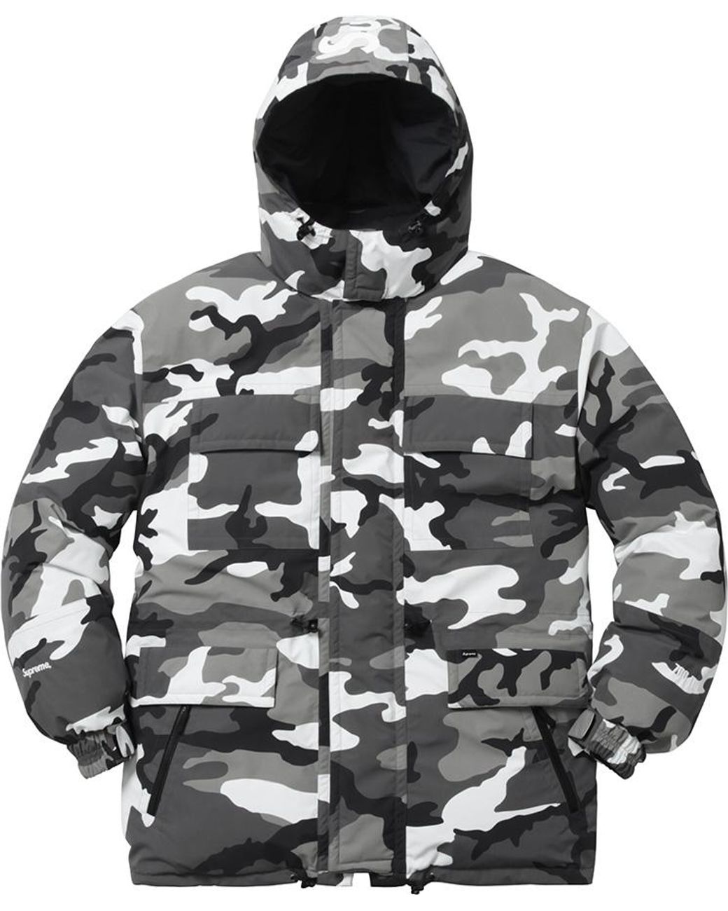 supreme camo down jacket