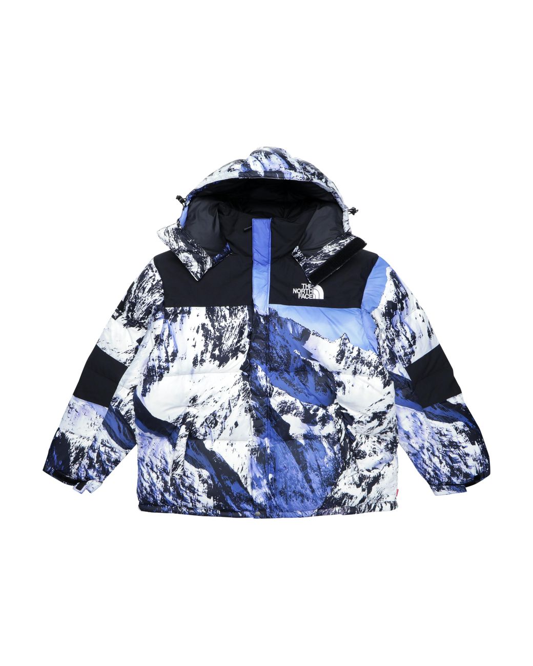 blue north face supreme jacket