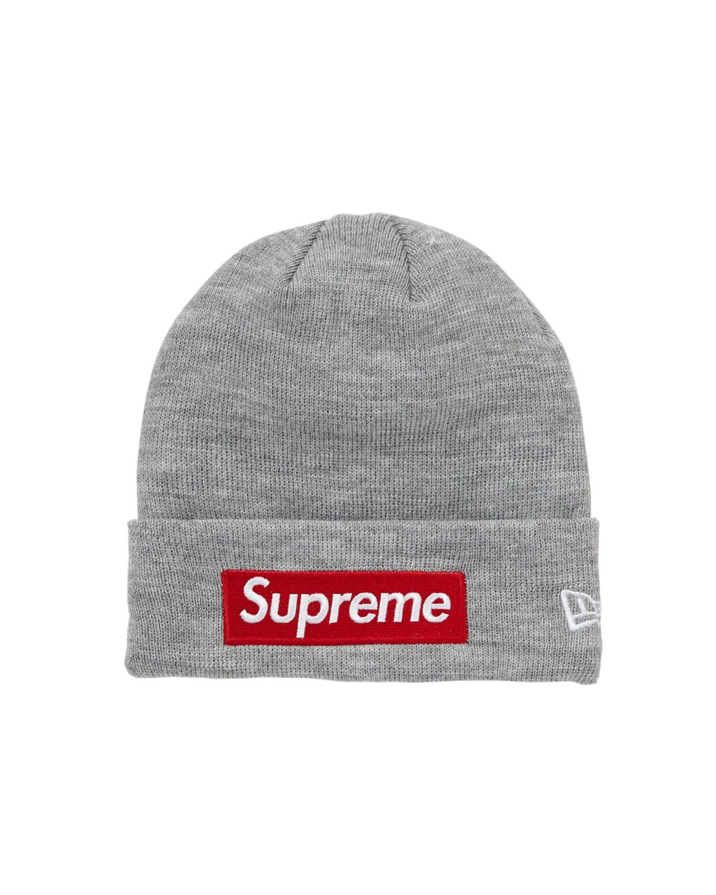 supreme box logo beanie grey