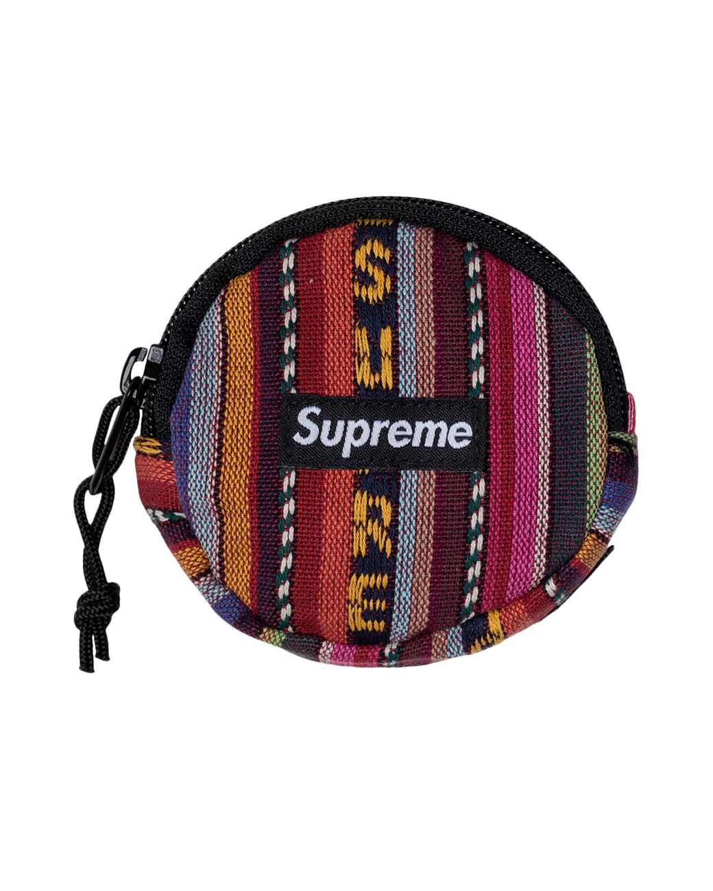woven stripe coin pouch