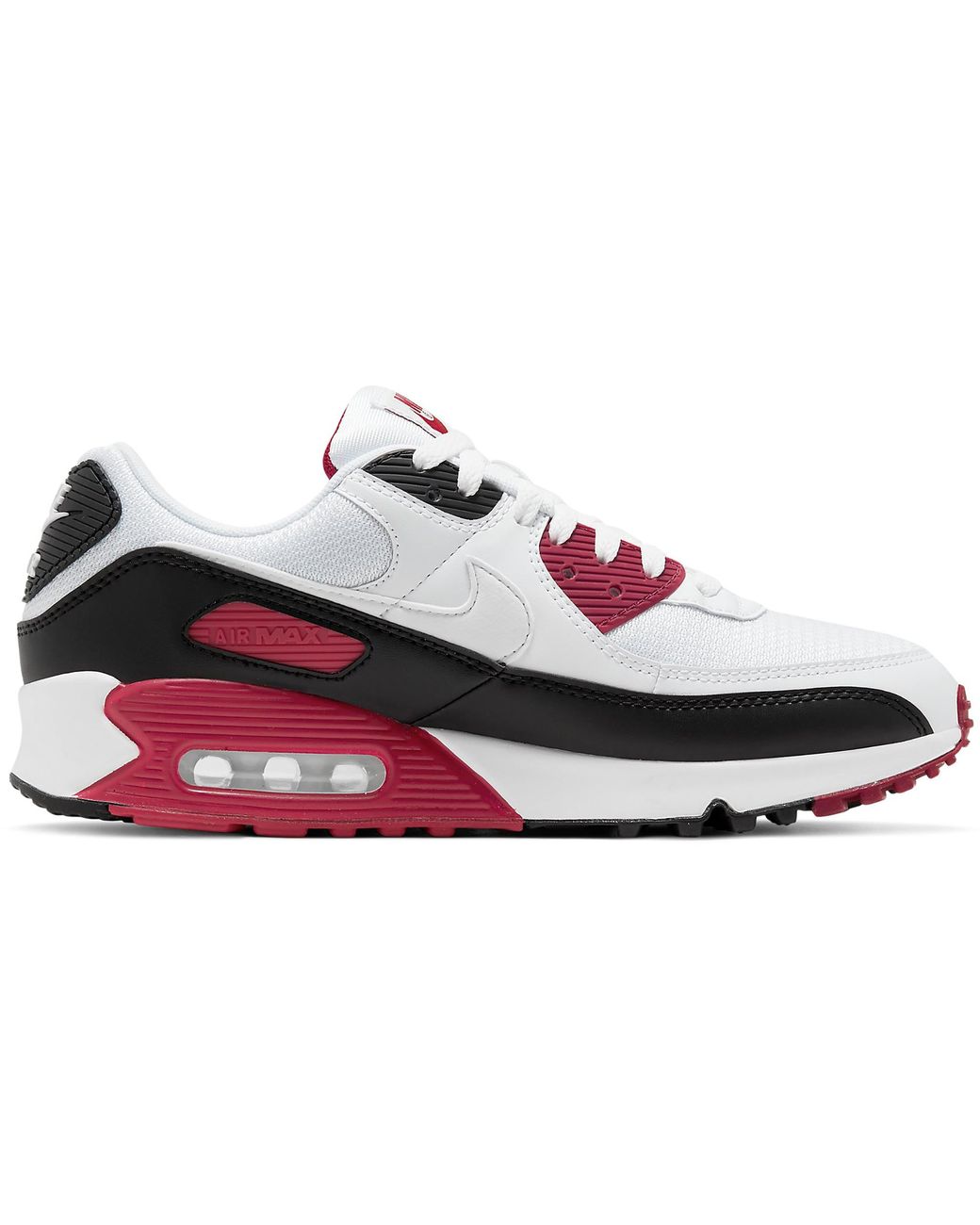 Nike Air Max 90 Leather And Textile Trainers in White/Maroon (White) for Men - Save 53% - Lyst