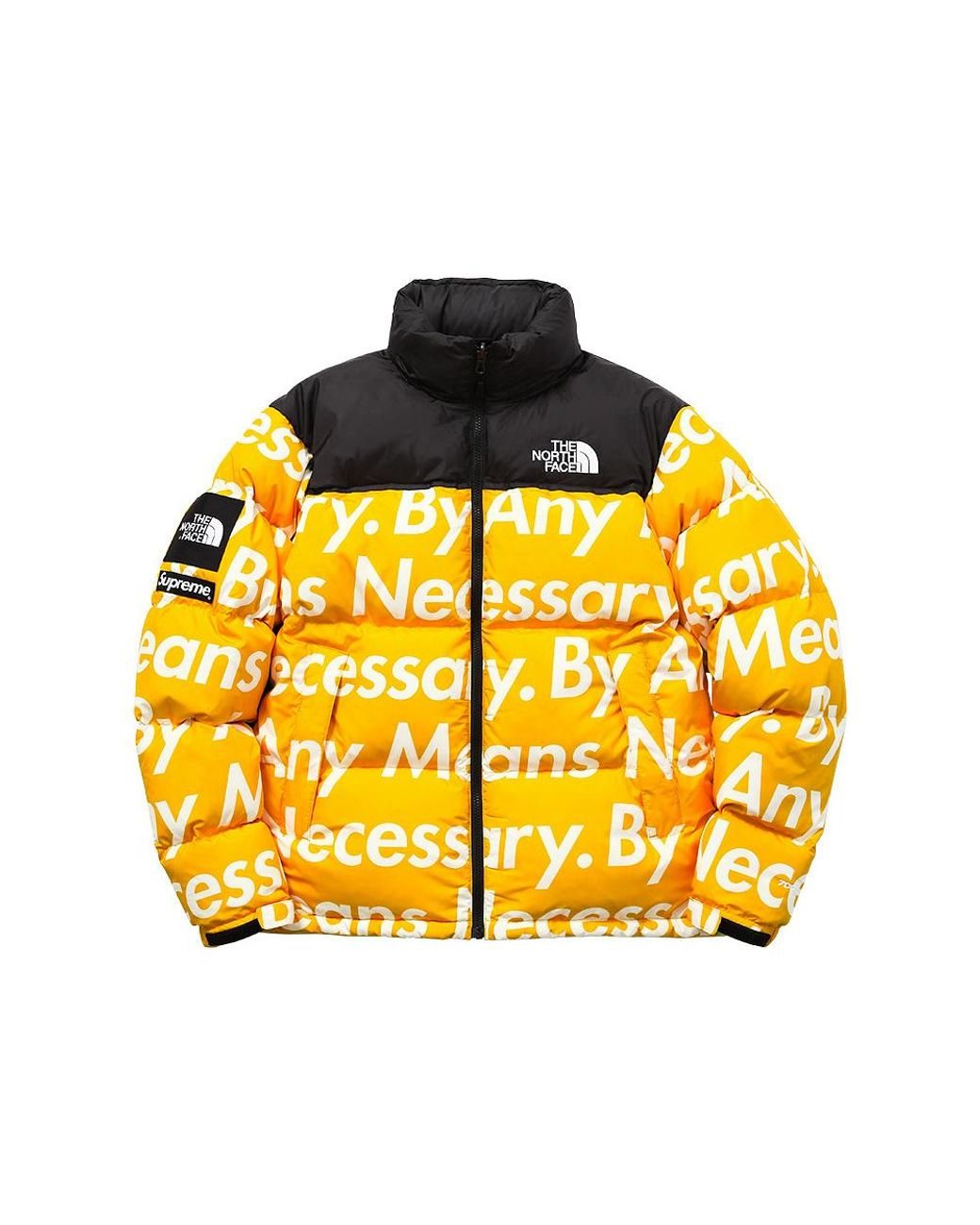 supreme north face jacket yellow