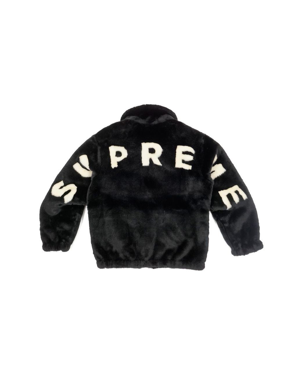 supreme black fur jacket