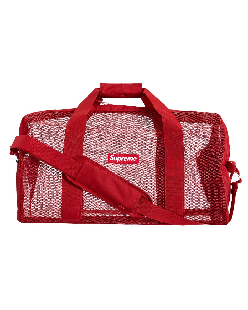 supreme duffle bag red