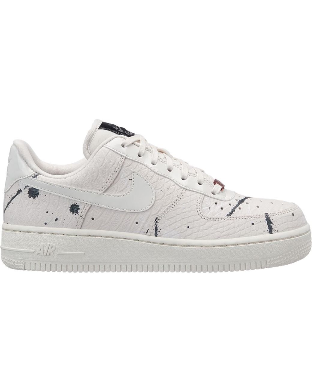 nike air force 1 trainers in white snakeskin trim